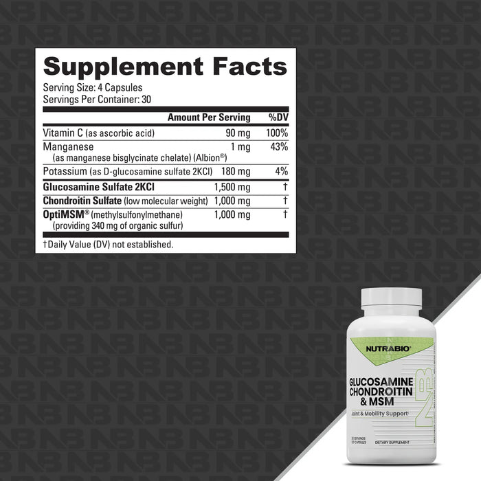 NutraBio Glucosamine Chondroitin & MSM