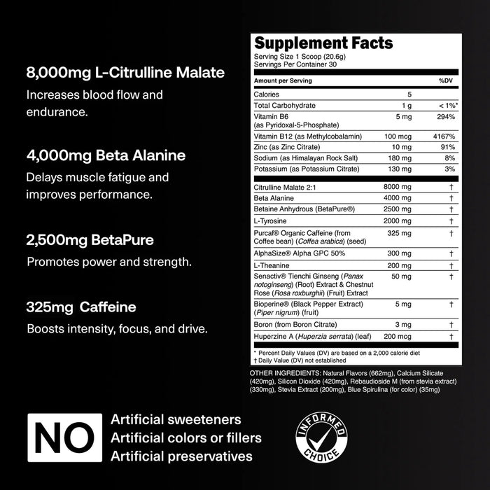 Transparent Labs Bulk Black Pre